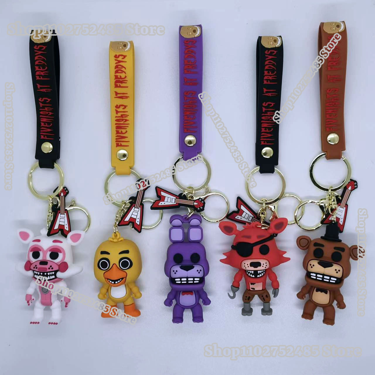 Men Accessories Jewellery - 5pcs Cartoon Anime FNAF Figure Keychains