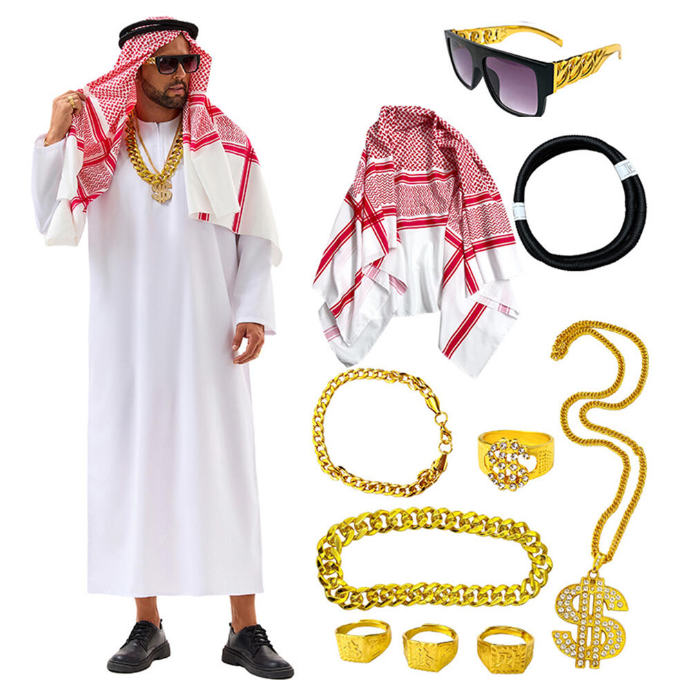 Men Accessories Uae - Arabian Dubai Costume Uae Sheik Cosplay