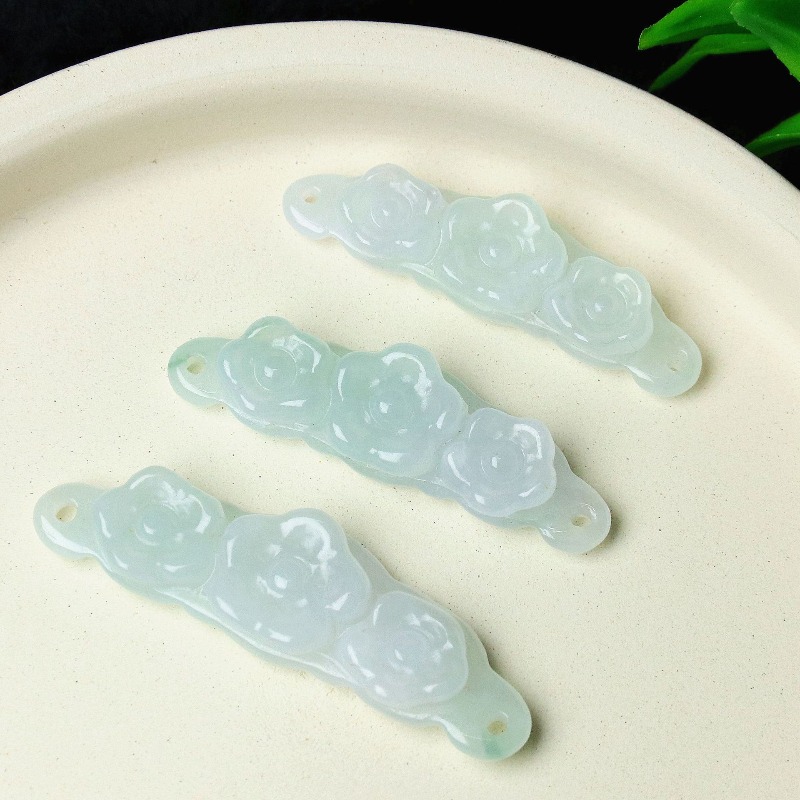 Men'S Accessories And Jewelry - 1pc Natural Jadeite Emerald Flower Hand
