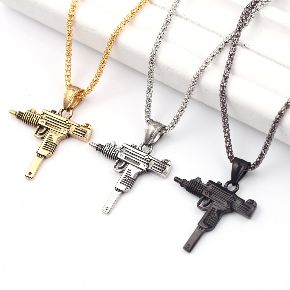 Punk Uzi Pistol Machine Gun Ne - Men'S Accessories And Jewelry 评论和价格