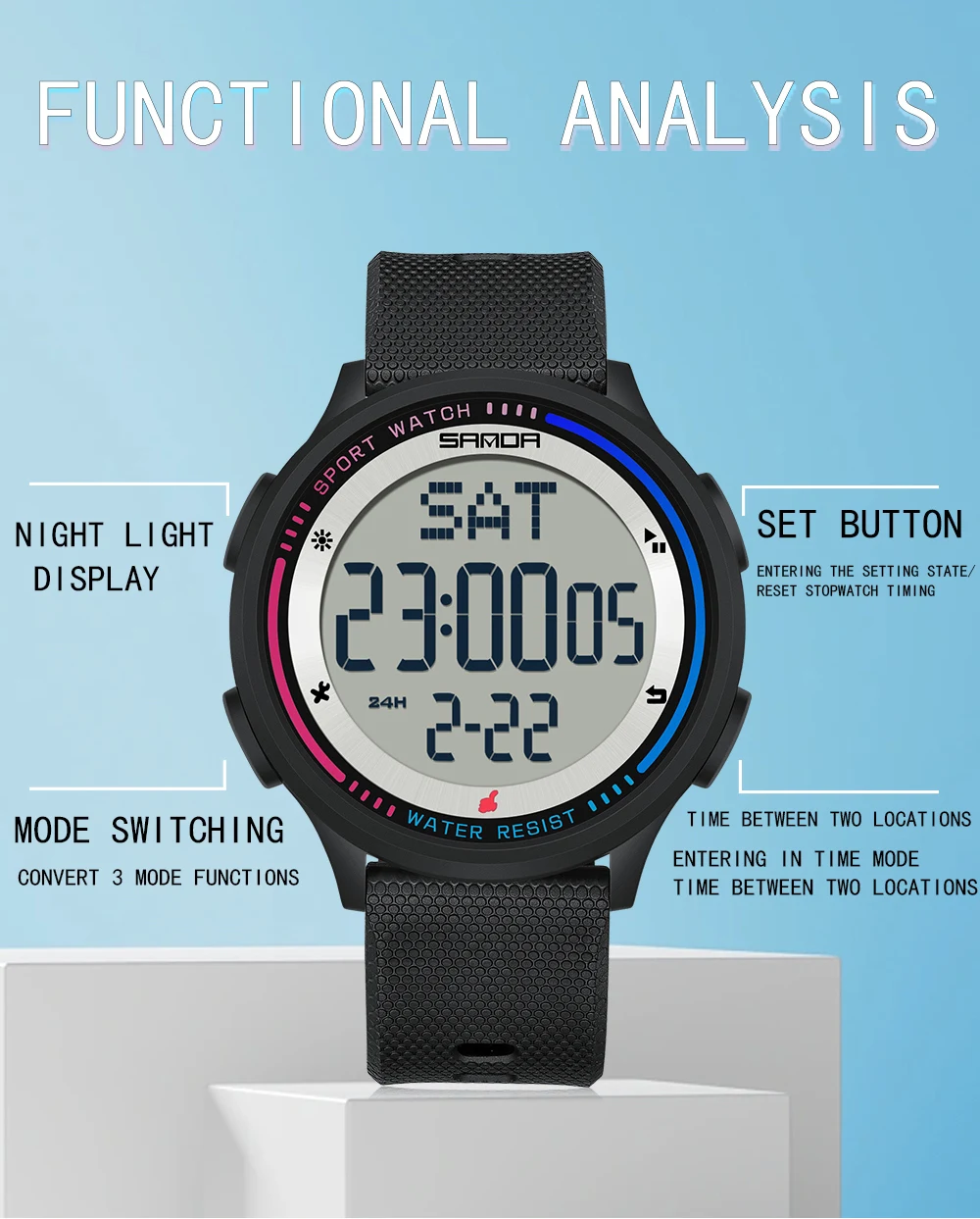 Sanda 6158 New Published Multi - Men Accessories For Wrist 评论和价格