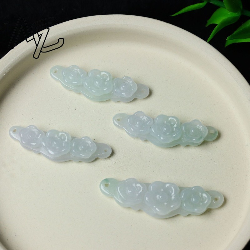 1pc Natural Jadeite Emerald Fl - Men'S Accessories And Jewelry 评论和价格