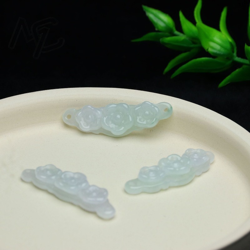 1pc Natural Jadeite Emerald Fl - Men'S Accessories And Jewelry 评论和价格