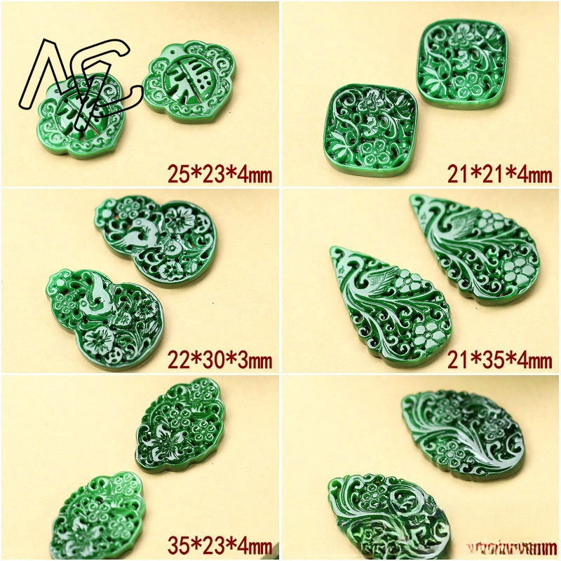 2pcs DIY Natural Dry Green Eme - Men'S Accessories And Jewelry 评论和价格
