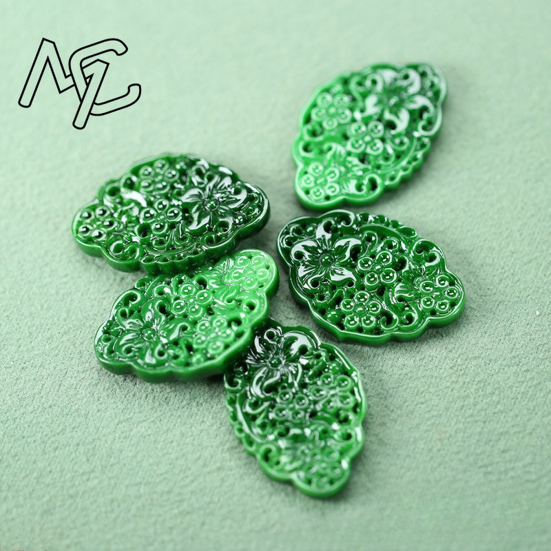 2pcs DIY Natural Dry Green Eme - Men'S Accessories And Jewelry 评论和价格