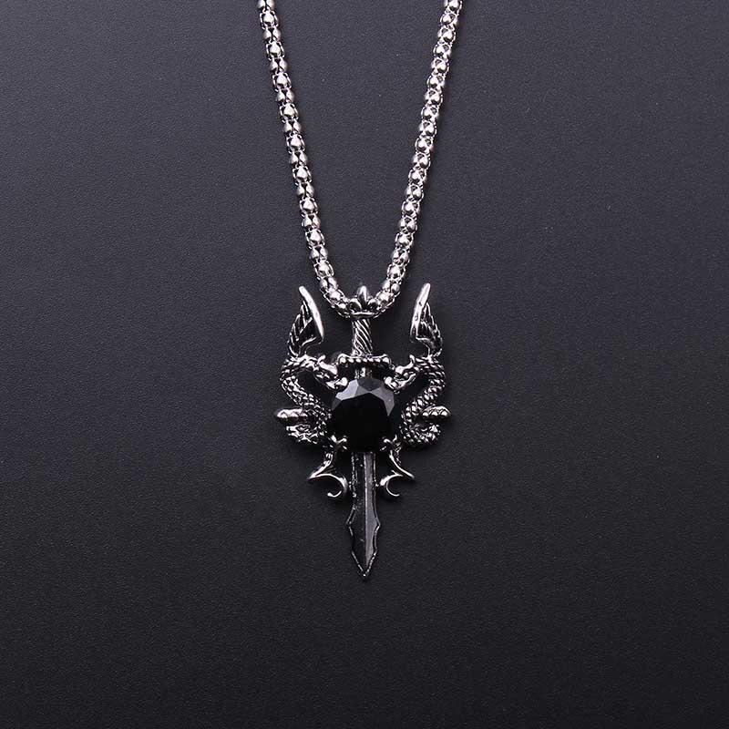 Double Dragon Black Gem Cross  - Men'S Accessories And Jewelry 评论和价格