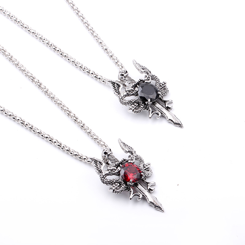 Double Dragon Black Gem Cross  - Men'S Accessories And Jewelry 评论和价格