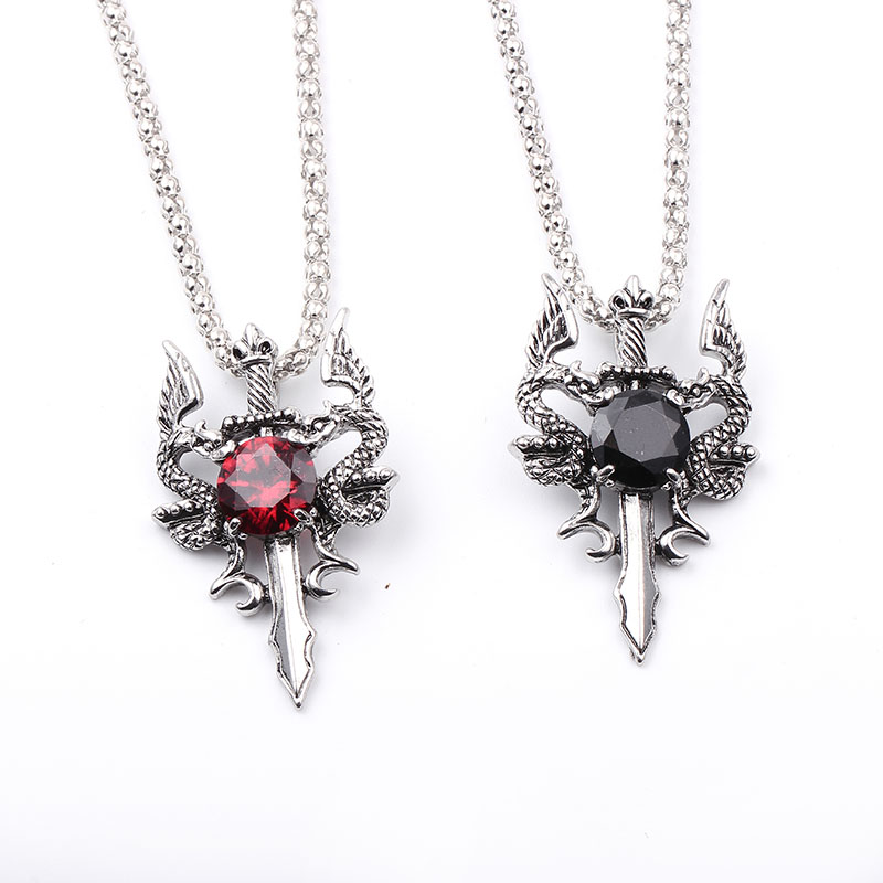 Double Dragon Black Gem Cross  - Men'S Accessories And Jewelry 评论和价格