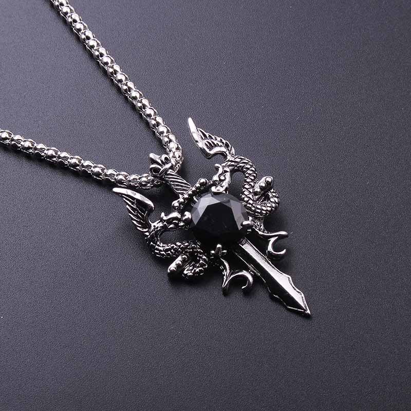 Double Dragon Black Gem Cross  - Men'S Accessories And Jewelry 评论和价格